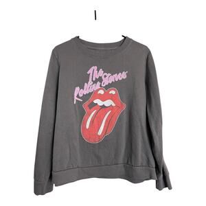 The rolling Stones Band Concert Sweatshirt Hoodie Music Tour Pullover Gray XL